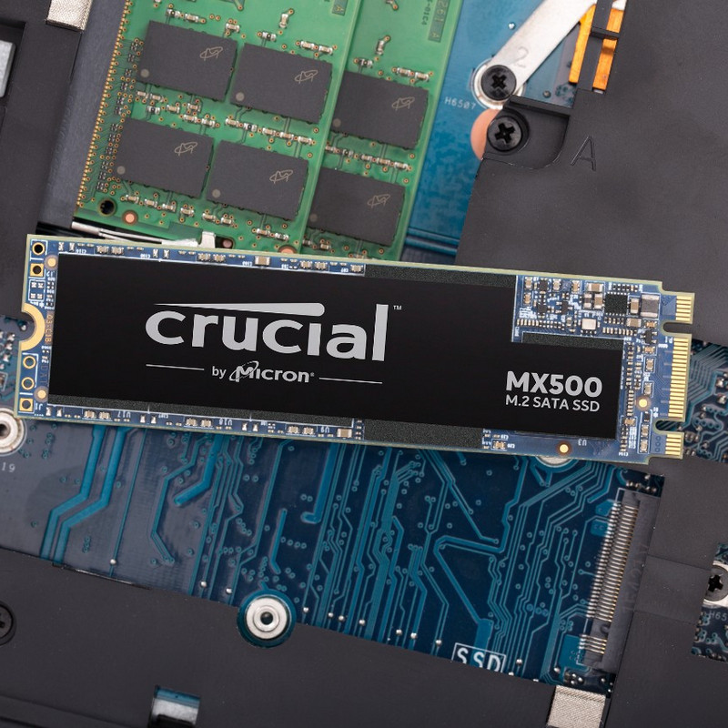 Disco duro SSD 500 GB - Crucial MX500 M.2, Interno, Lectura 560 MB/s