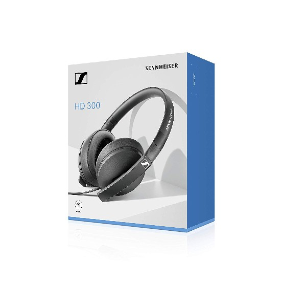 Auriculares - Sennheiser HD 300, Control remoto, Negro