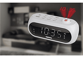 Radio despertador - Daewoo DCP-490W, FM, Proyección, LED, Snooze, Alarma, Blanco