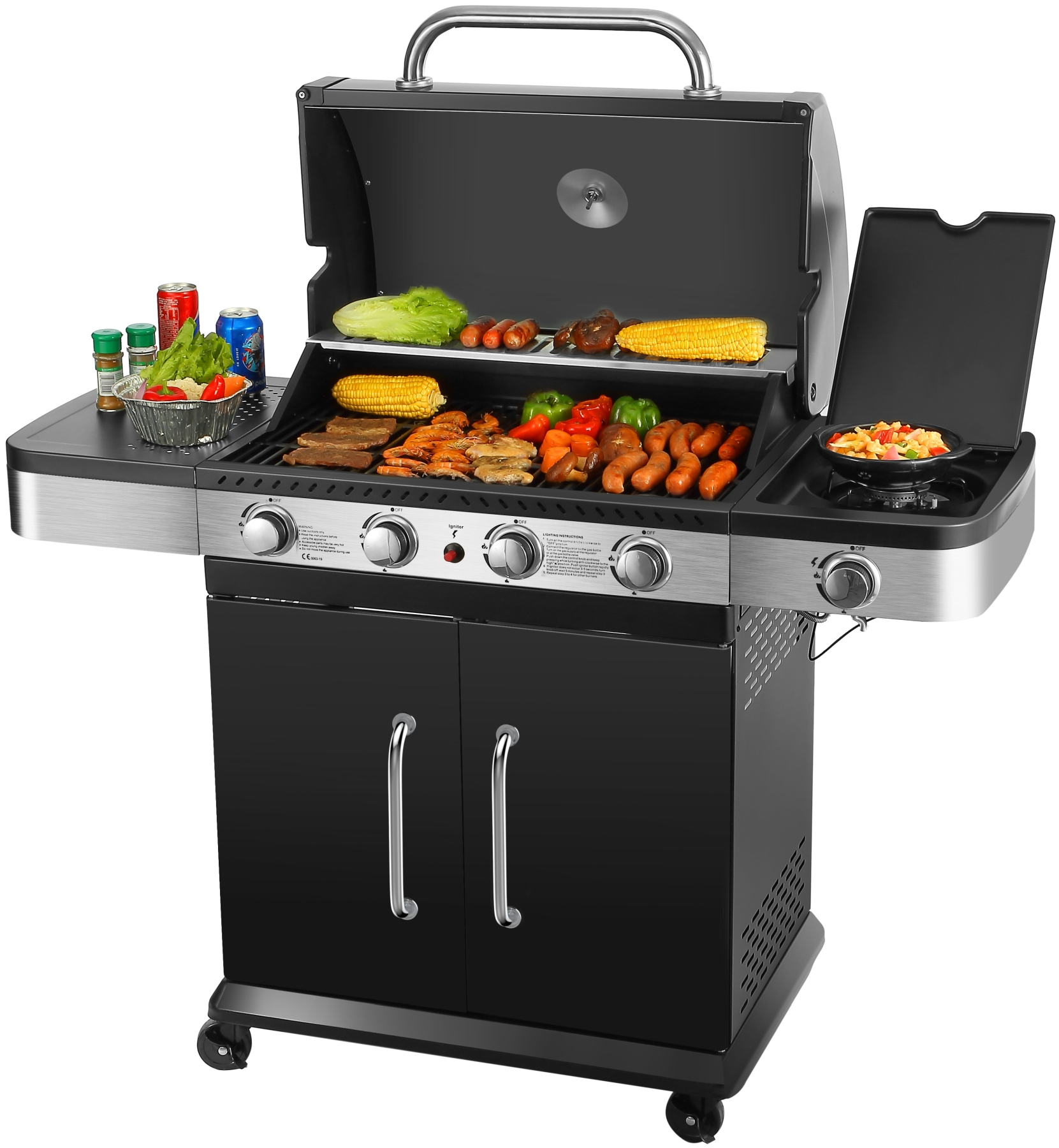 EL FUEGO AY 576 Burlington Gasgrill, Schwarz (14500 Watt)