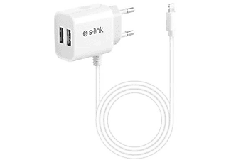 S-LINK IP-250 5V 2.1A 2 USB Kablolu Ev Tipi Şarj Cihazı Beyaz