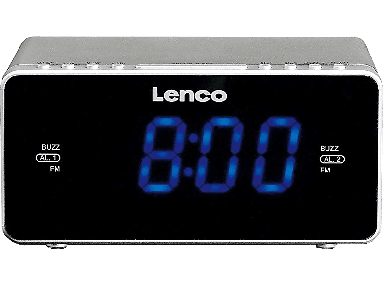 LENCO Wekkerradio FM USB Zilver (CR-520SI)