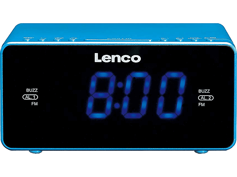 LENCO Wekkerradio FM USB Blauw (CR-520BU)
