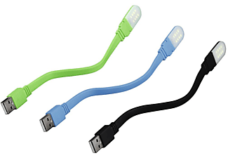 Lámpara para portátil - Hama 12194, USB, 8 LED, Azul, verde y negro
