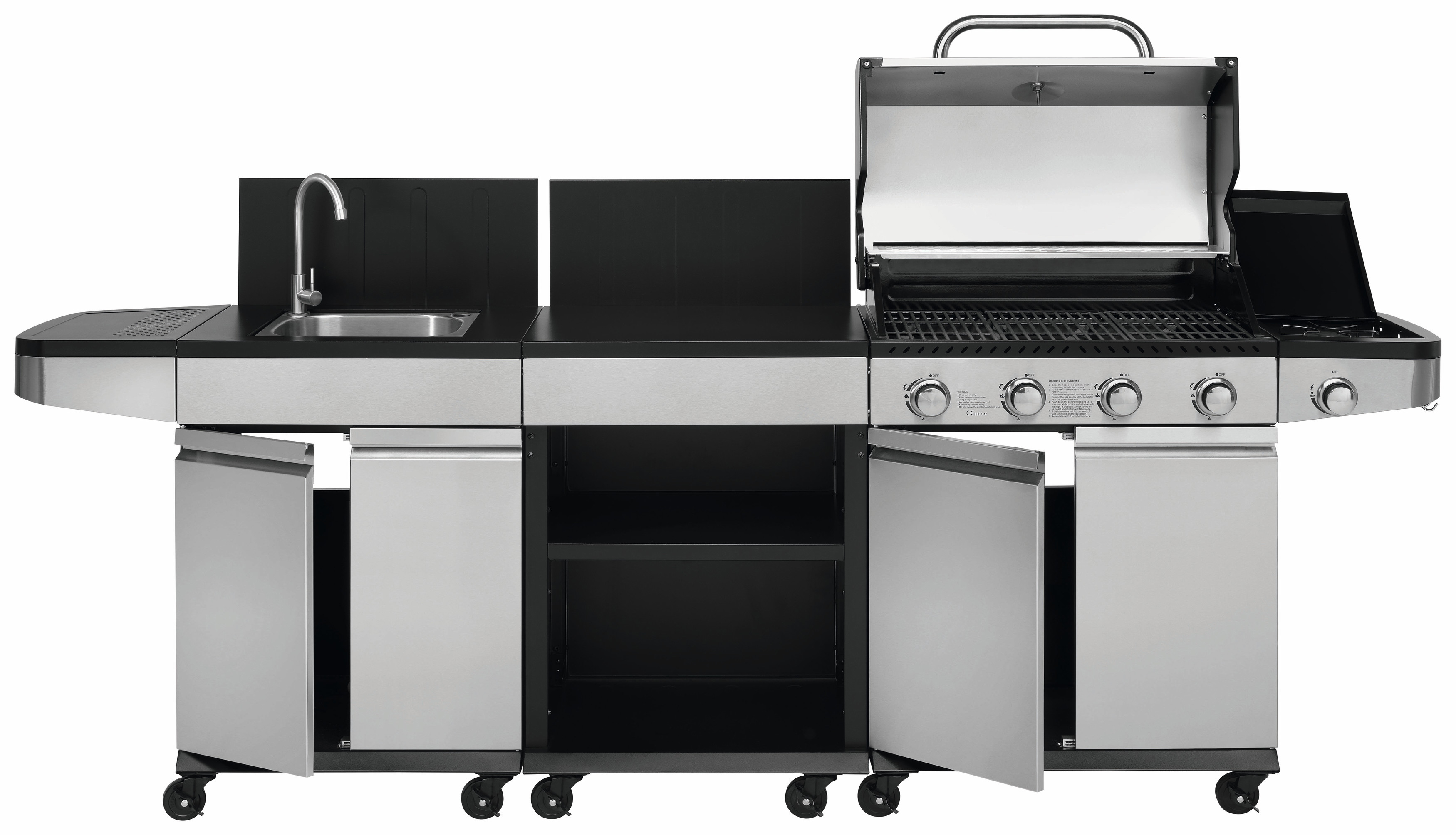 JUSTUS 131604 Juno Gasgrill, Edelstahl (14500 Watt)