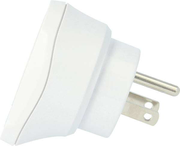 JSVER Wereldwijde Reisadapter,Type B Adapter 3 slots, Reisstekkeradapter met 2 USB C & 2 USB A oplaadpoorten (3,4 A 17 W), 7 in 1 Internationale Stekkeradapter -Wit (EU-US