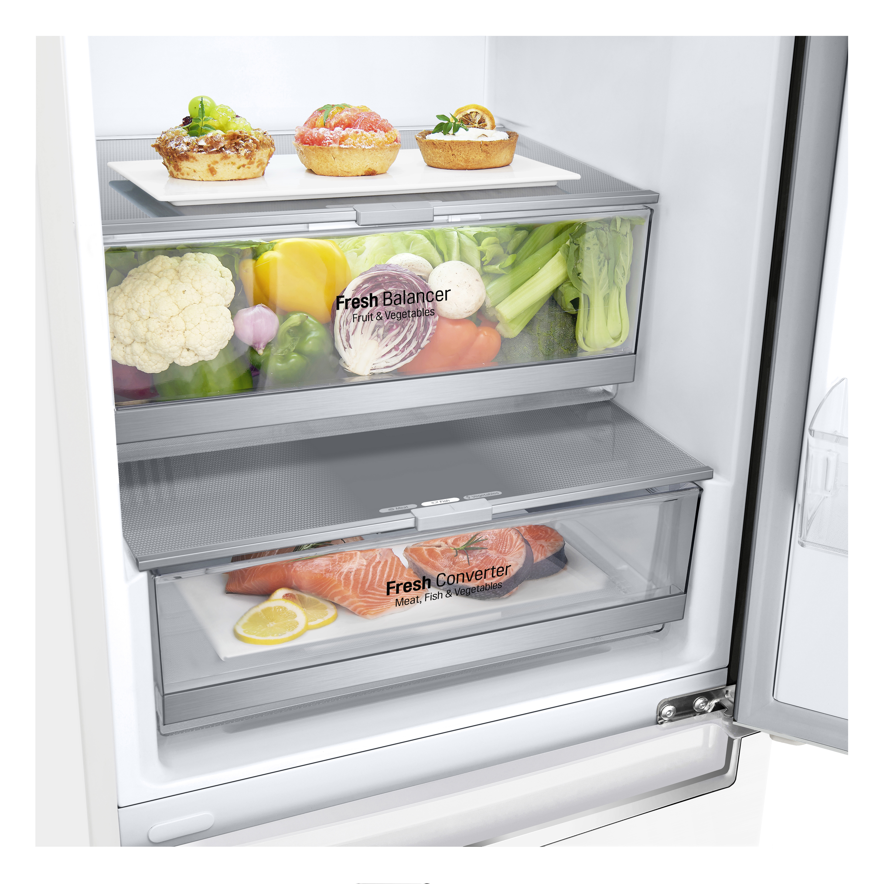 LG GBB72SWEFN Kühlgefrierkombination (D, 384 l, 2030 mm hoch, Weiß)