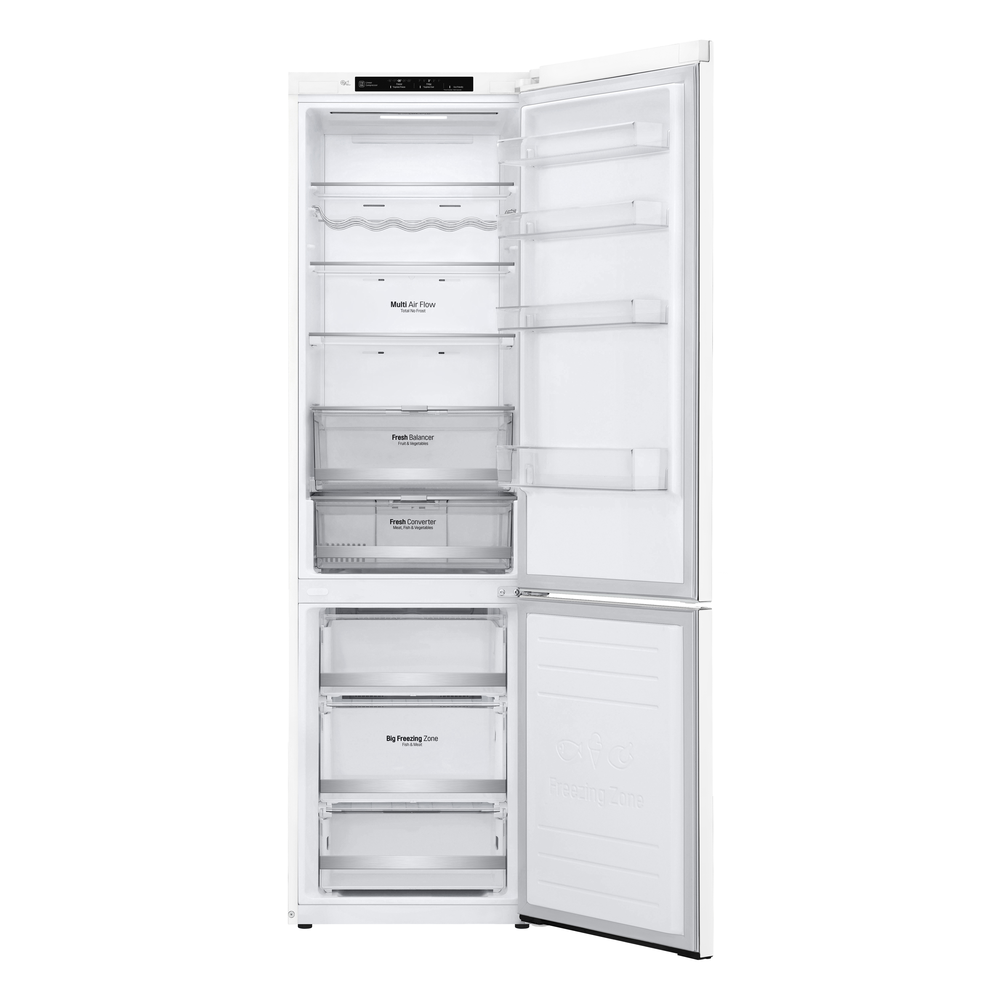 LG GBB72SWEFN Kühlgefrierkombination (D, 384 l, 2030 mm hoch, Weiß)