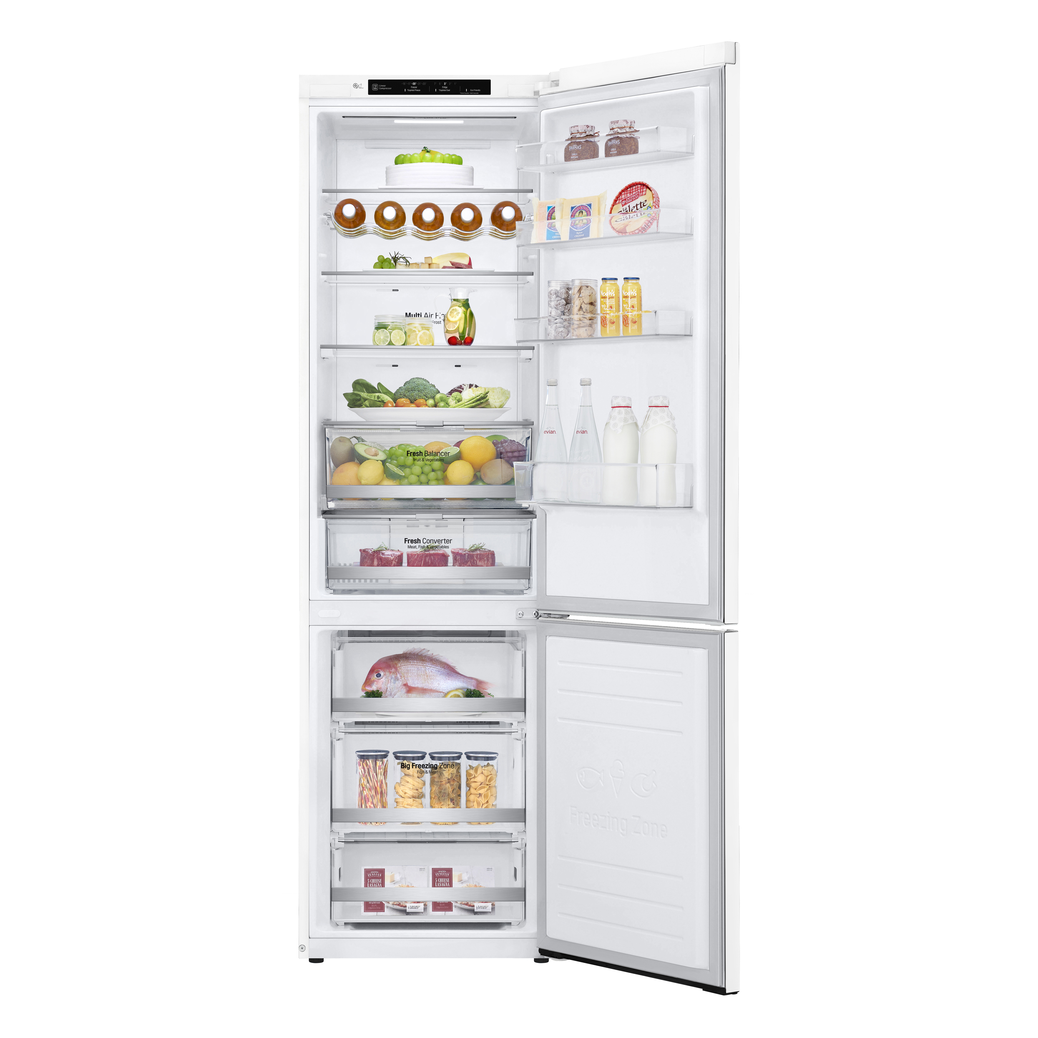 LG GBB72SWEFN Kühlgefrierkombination (D, 384 l, 2030 mm hoch, Weiß)