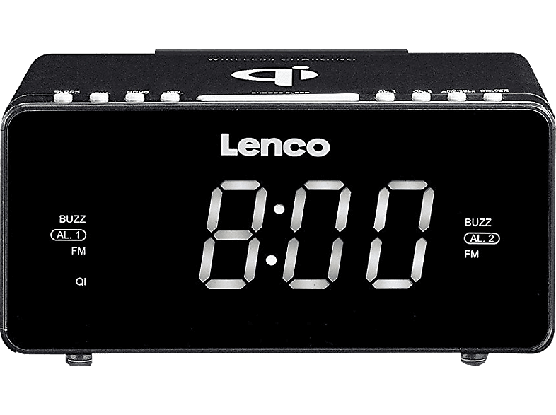 LENCO Wekkerradio met inductielader FM CR-550 Zwart (CR-550BK)
