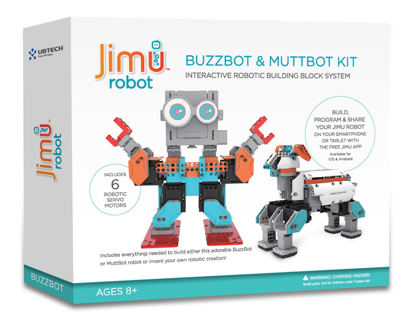 UBTECH JIMU Buzzbot & Muzzbot programmierbarer Roboter Bausatz App-gesteuertes Spielzeug, Mehrfarbig