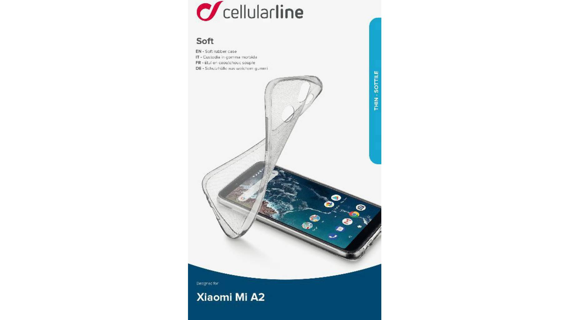 Funda - CellularLine Soft, Para Xiaomi MI A2, Transparente