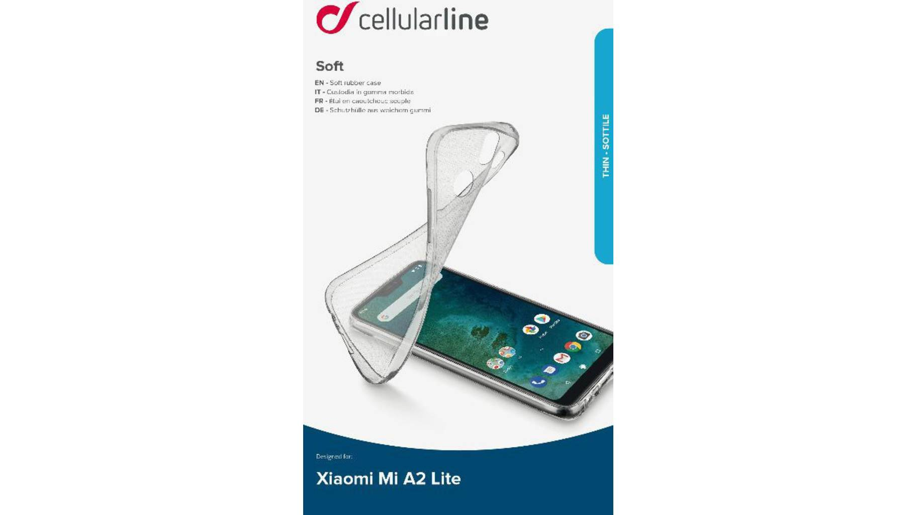 Funda - CellularLine Soft, Para Xiaomi MIA 2, Transparente