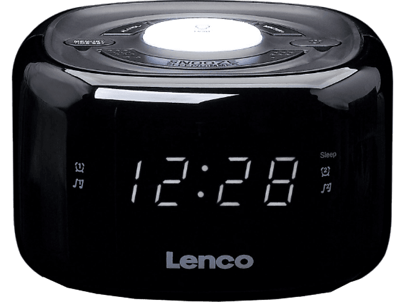 LENCO Wekkerradio met nachtlampje FM (CR-12Bk)