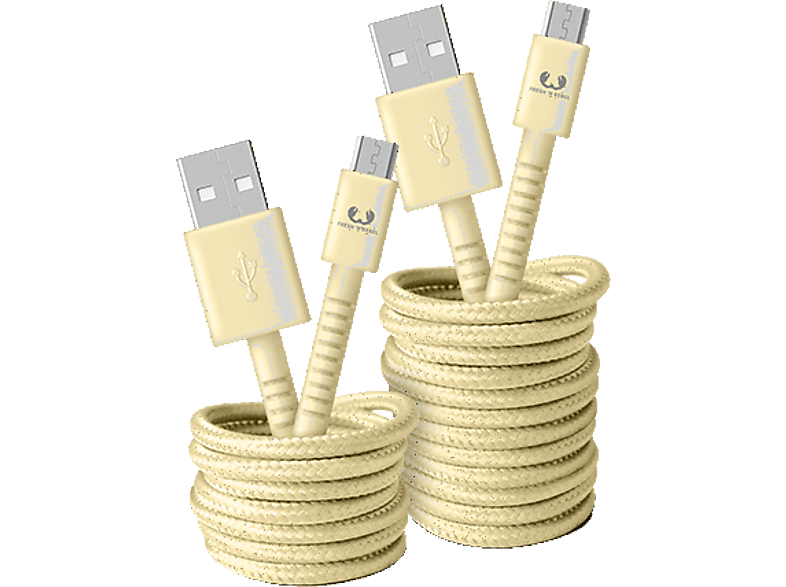 FRESH N REBEL USB-A / microUSB-kabel 1.5 m Buttercup (2UCF150BC)