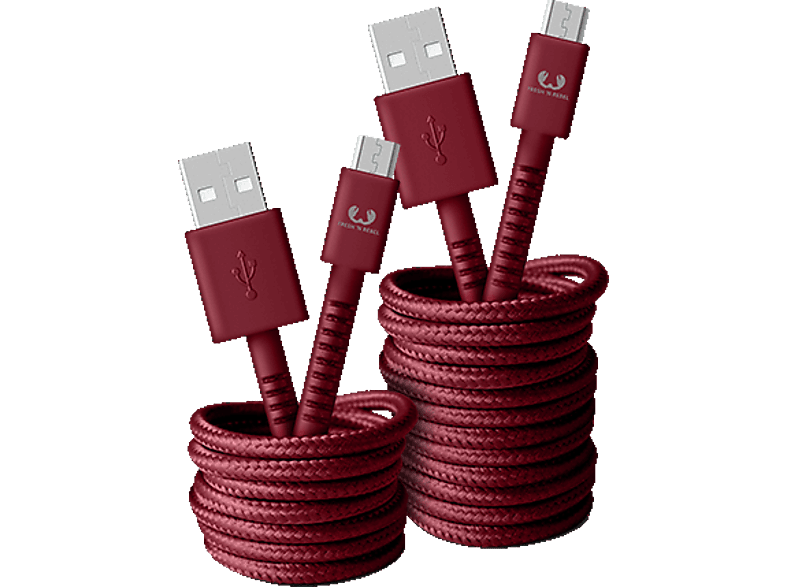 FRESH N REBEL USB-A / microUSB-kabel 3 m Ruby (2UCF300RU)