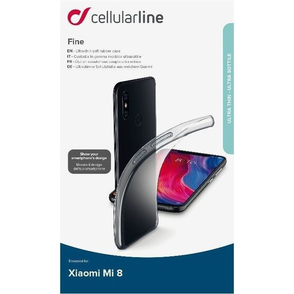 Funda - CellularLine Fine, Para Xiaomi MI8, Transparente