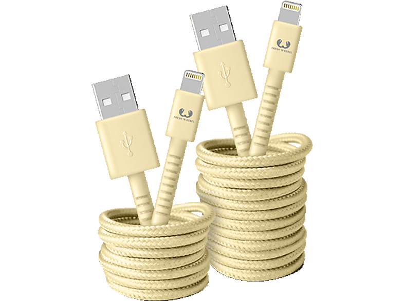FRESH N REBEL Kabel USB / Lightning Fabriq 3 m Buttercup (2LCF300BC)