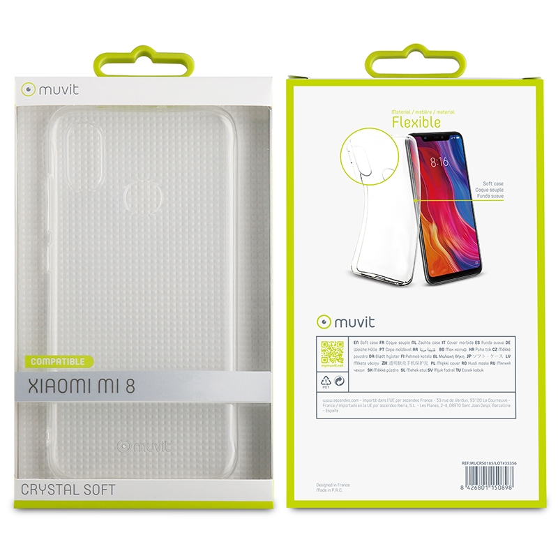 Funda - Muvit Mucrs0185, Para Xiaomi MI8, Transparente