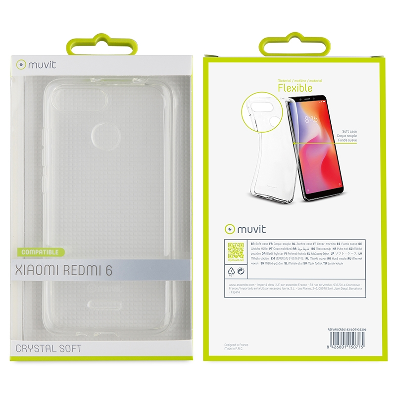 Funda - Muvit Mucrs0183, Para Xiaomi Redmi 6, Transparente