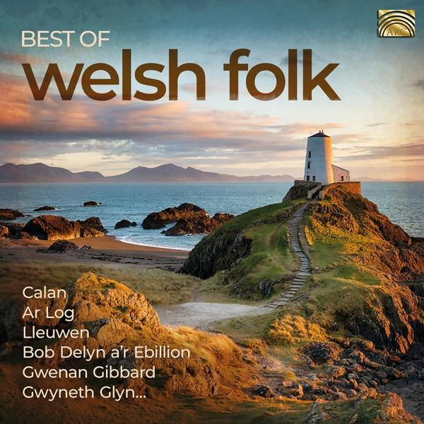 Albumcover für 'Best of Welsh Folk' mit einer Küstenszene mit einem Leuchtturm.