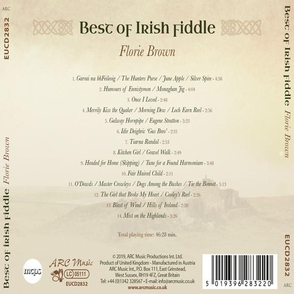 CD-Hülle mit Text, Landschaft und dem Titel "Best of Irish fiddle".