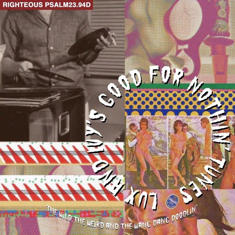 Albumcover mit gemischten Bildern und Text: Figuren, Muster und die Worte 'Good For Nothing'.