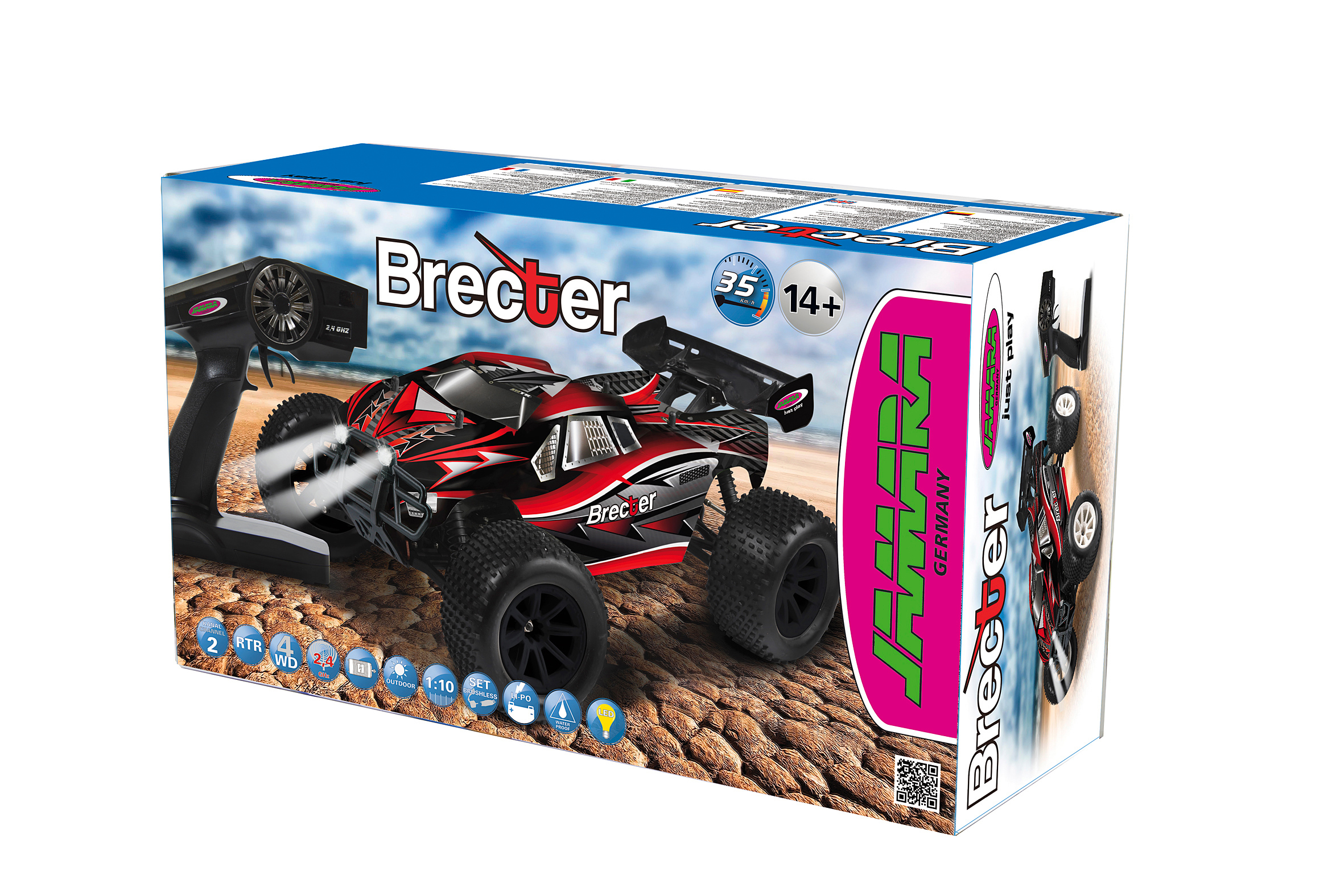 JAMARA RC Truggy 1:10 LiPo RC Fahrzeug, Schwarz/Rot