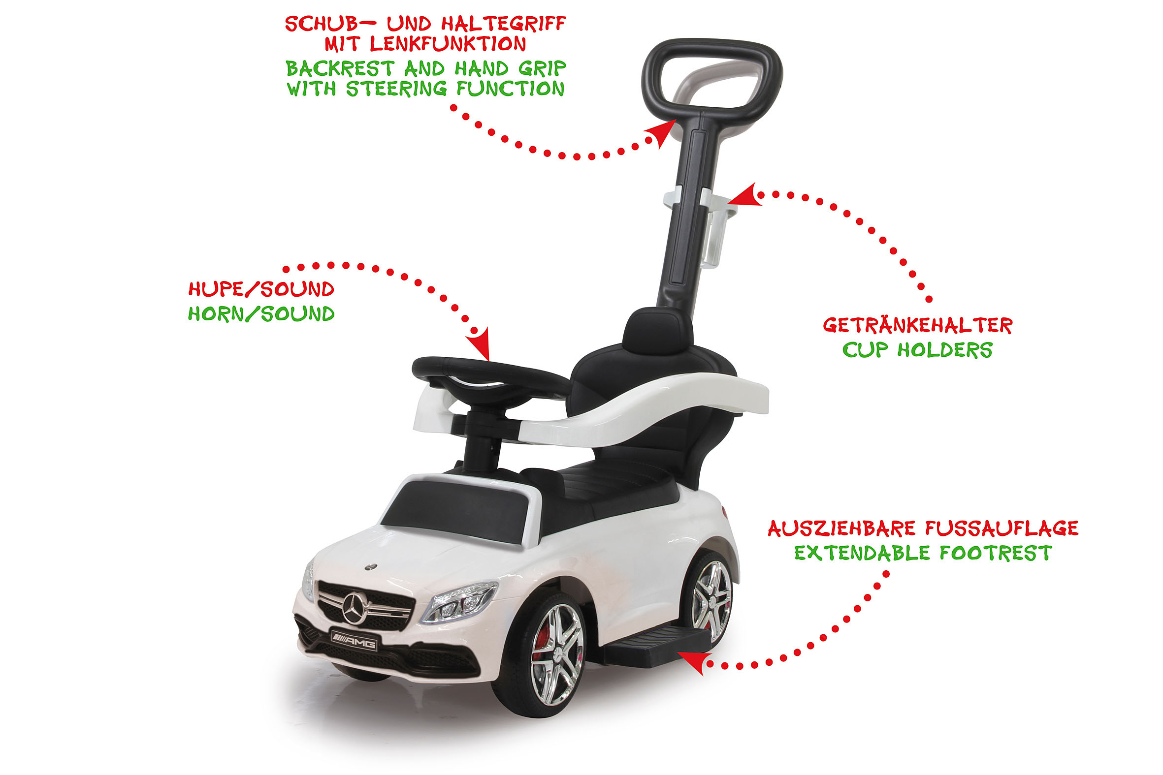 JAMARA KIDS Mercedes AMG C63 3in1 Rutscher Weiß/Schwarz