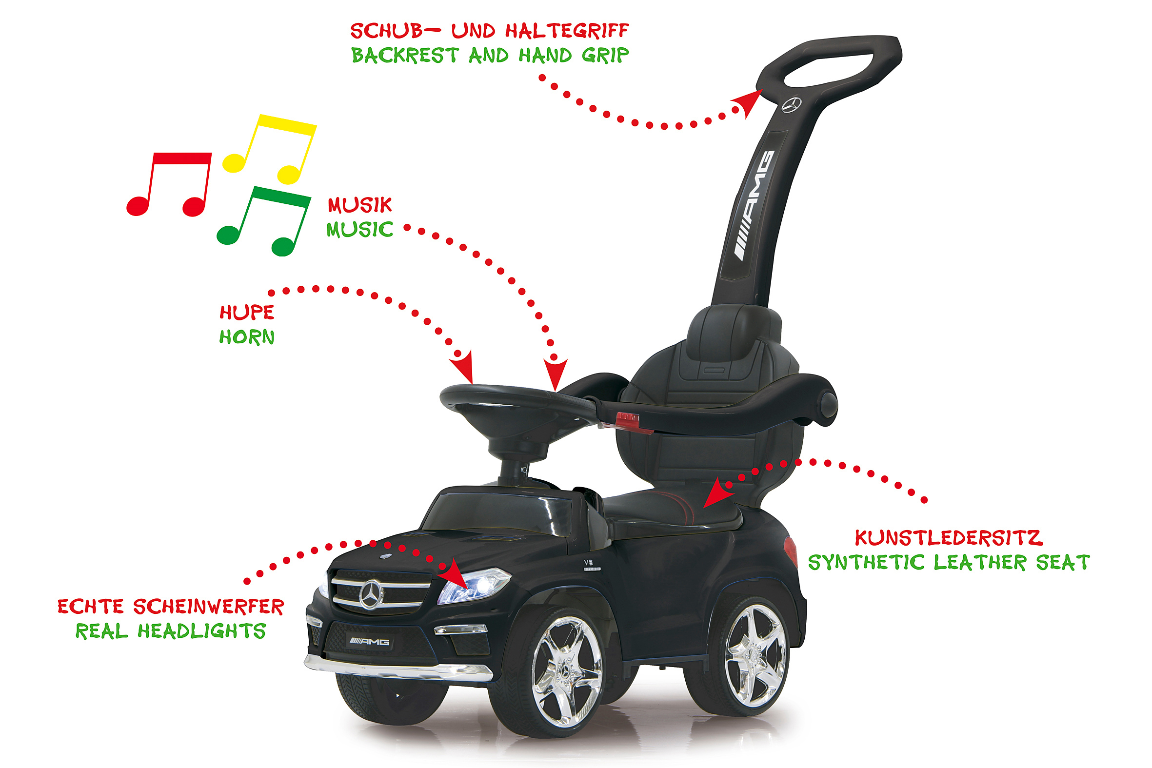 JAMARA KIDS Mercedes GL 63 AMG 2in1 Rutscher Schwarz