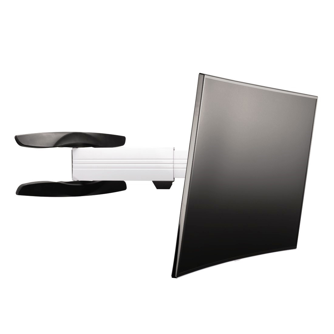 HAMA FULLMOTION, 5 Sterne, Curved-TV Wandhalterung, max. 65 Zoll, Neigbar, rotierbar, Schwenkbar, Schwarz/Weiß