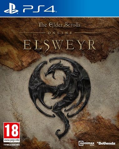 'The Elder Scrolls Online Elsweyr' játék borítója. Sárkány szimbólum homok háttéren.
