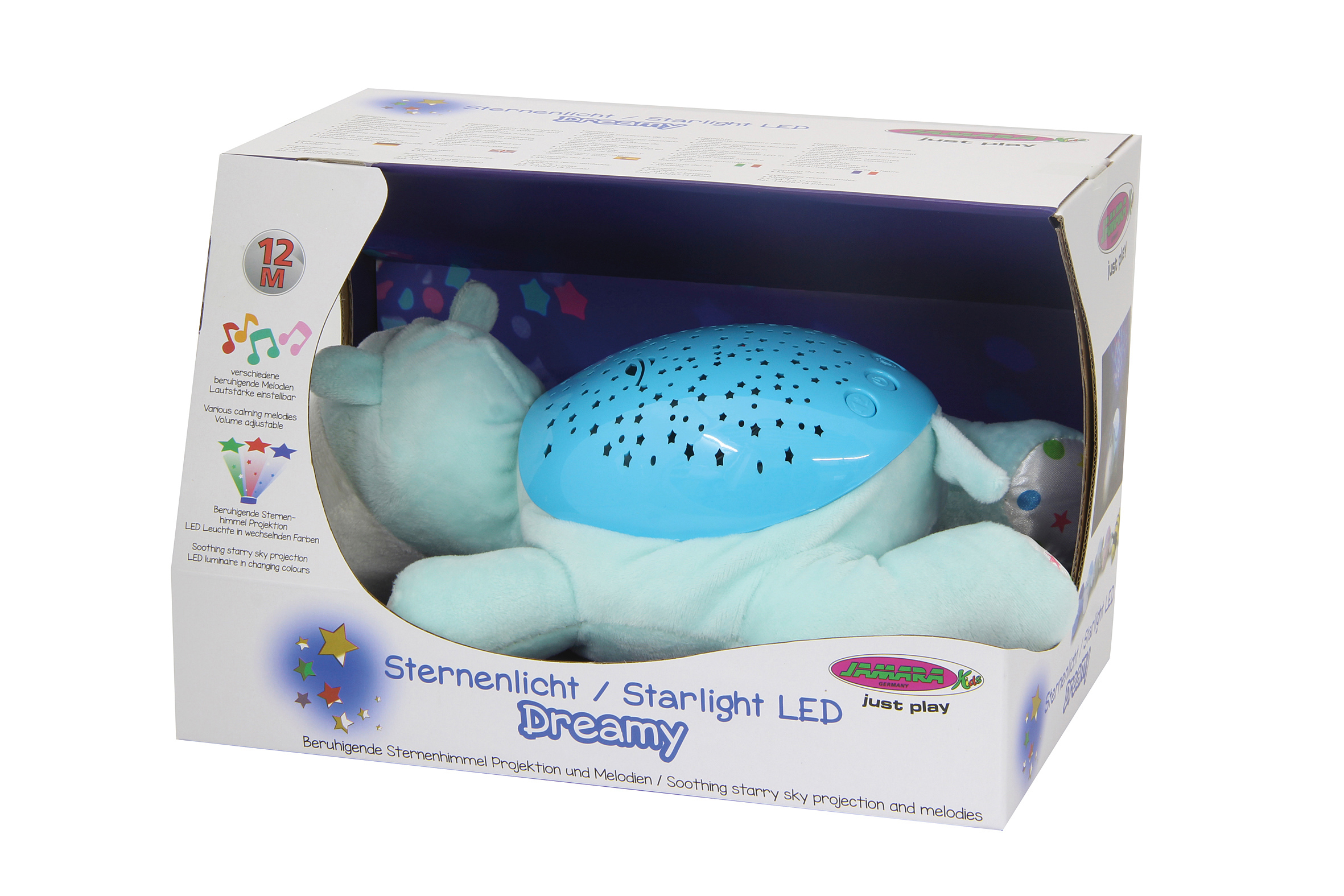 JAMARA KIDS Sternenlicht Nilpferd Plüschtier, Blau