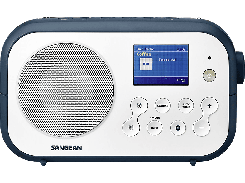 SANGEAN Draagbare wekkerradio DAB+ FM Bluetooth Traveller 420 Ink Blue (DPR-42BT WHITE-INK BLUE)