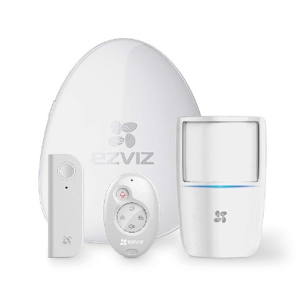 Kit de alarma - EZVIZ ezAlert Kit, Wi-fi, Alarma A1, Mando a distancia K2, Sensor puertas T6, PIR T1