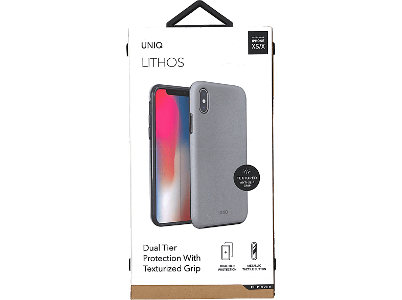 UNIQ Cover Lithos iPhone XS Grijs (108045)