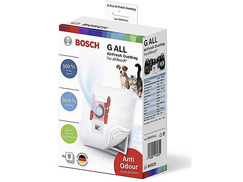 Bosch BBZAFGall Staubsaugerbeutel 4 Stück, passend für: Bosch