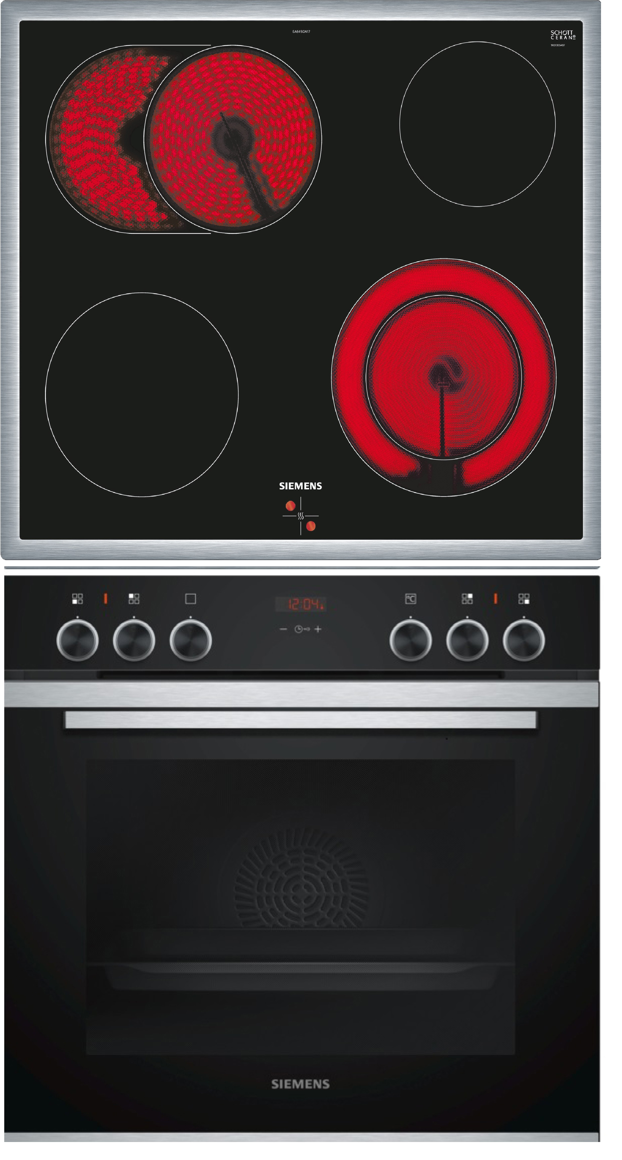 SIEMENS EQ211KA00 IQ300, Einbauherdset (Elektrokochfeld, A, 71 l)