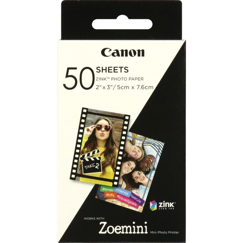 CANON Zink Fotoapapier ZP-2030 ZINK 7.5 5 Blätter 1 cm Fotopapier, 50 Sheet 7.5 Fotopapier x Zink 5 cm Smart x