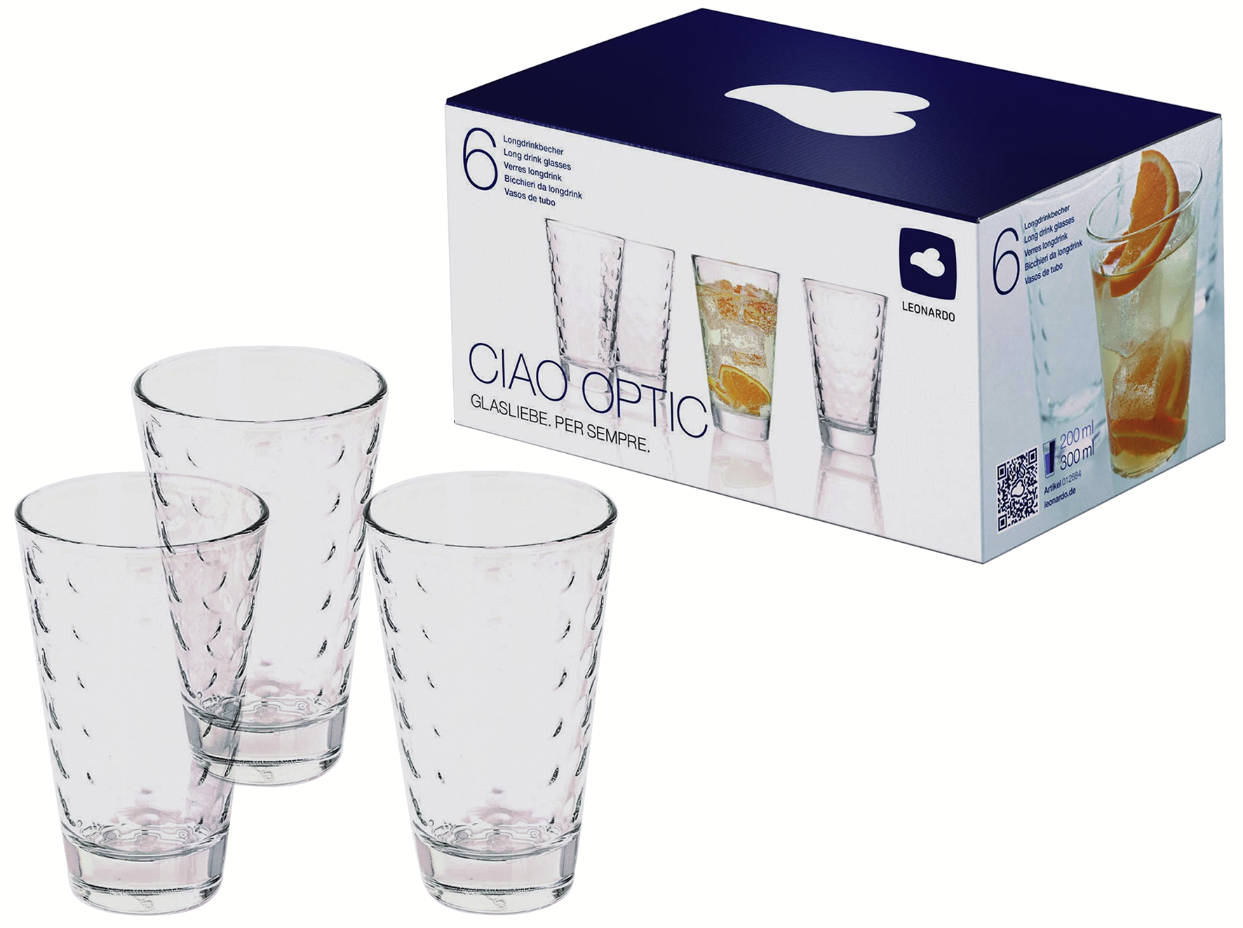 LEONARDO 012684 Ciao Optic 6-tlg. Gläser-Set Transparent