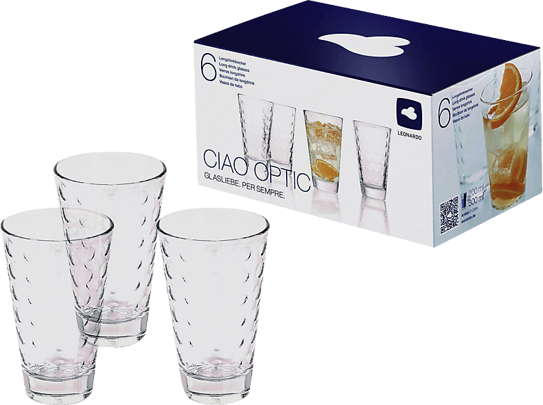 LEONARDO 012684 Ciao Optic 6-tlg. Gläser-Set Transparent | Trinkgläser