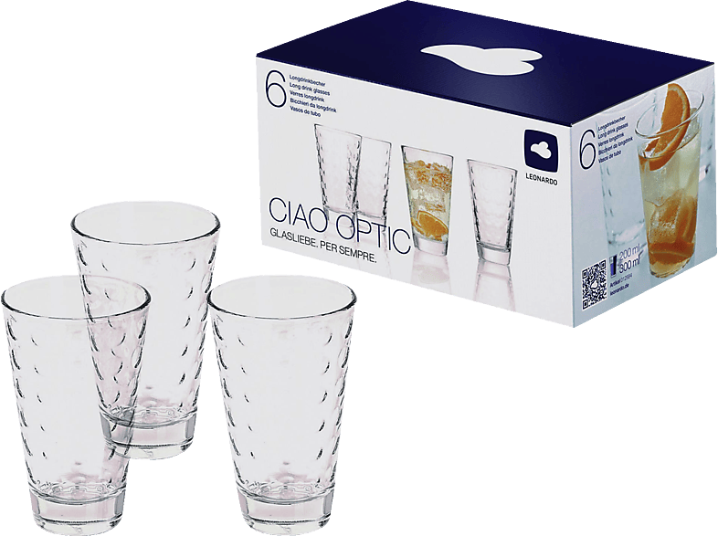 LEONARDO 012684 Gläser-Set 6-tlg. Optic Transparent Ciao