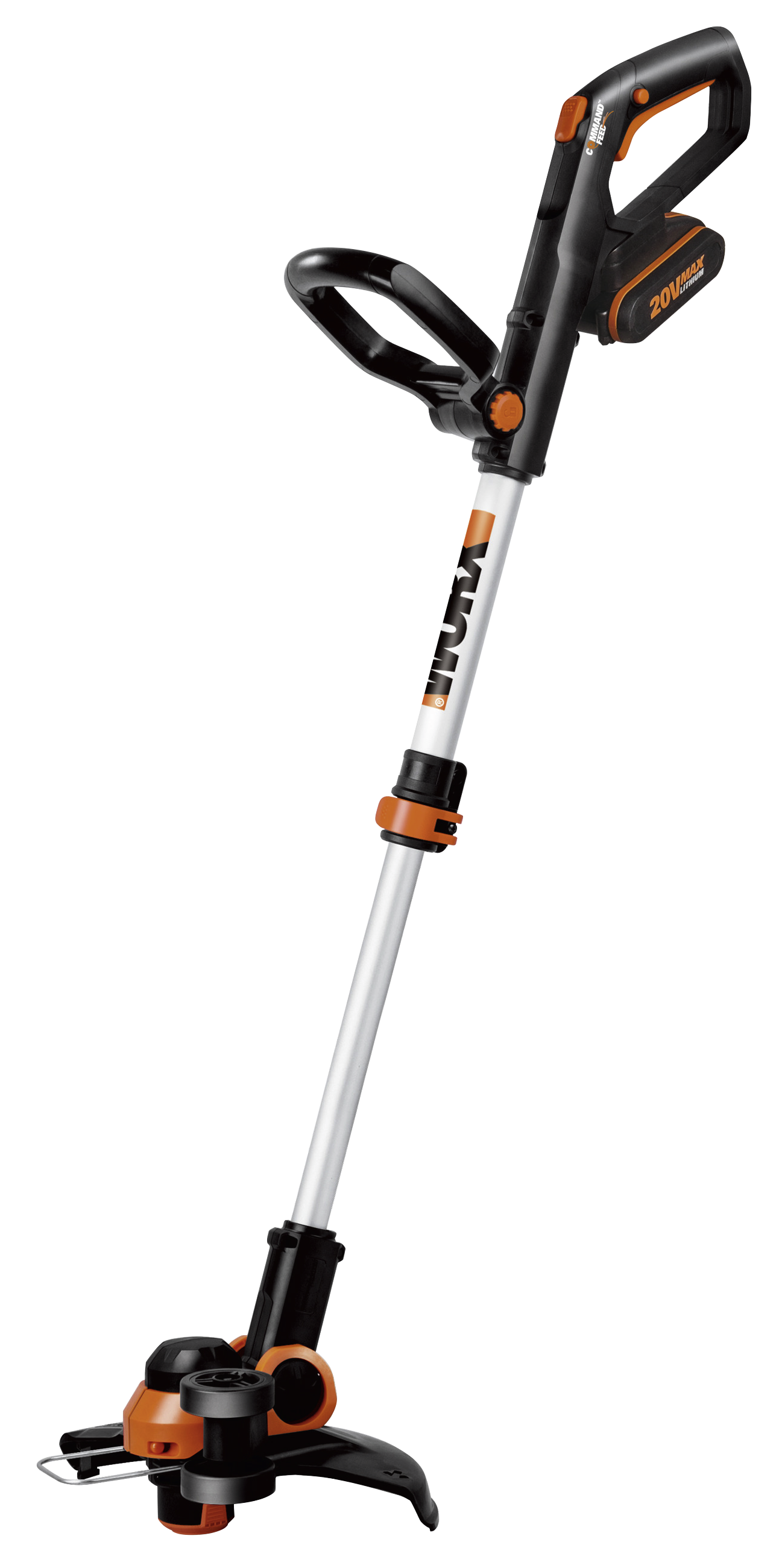 WORX WG163E.1 –​​ Inkl. Li-Ion Akku und Ladestation Akku-Rasentrimmer Orange/Schwarz