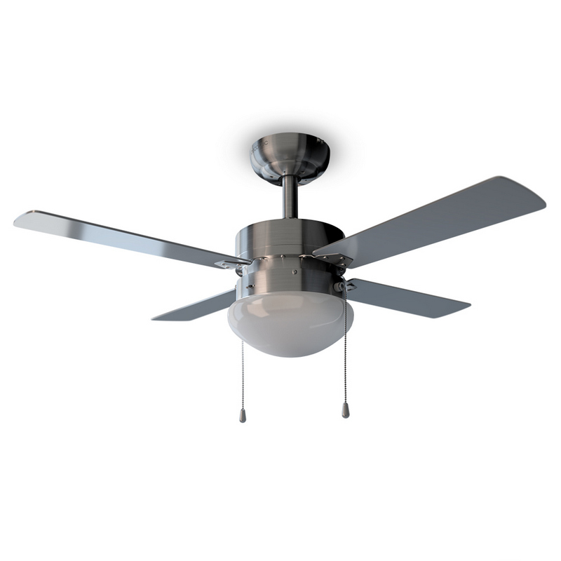 Ventilador de techo - ForceSilence Aero 450, 50W, 4 Aspas, 106 cm, Inox