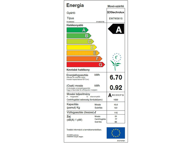 ELECTROLUX EW7W361S Mosó-szárítógép, 10/6 kg, 1600 f/p., gőzprogram, LCD kijelző, A - Media Markt online vásárlás