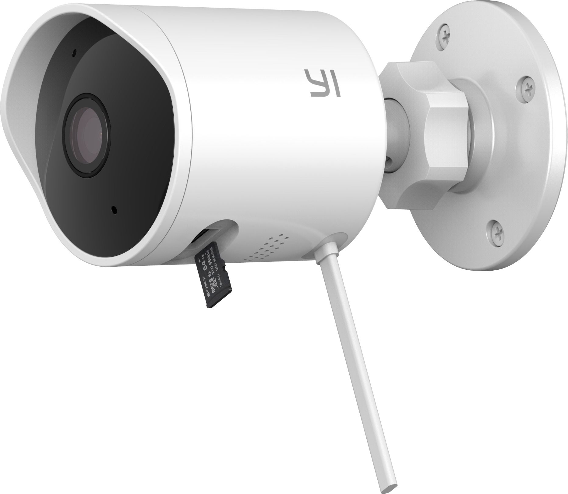 YI TECHNOLOGY YI Outdoor Camera 1080p, Weiß (H30), Sicherheitskamera (für Außen, Nachtsichtfunktion, Netzbetrieb, Schwenkbar, Neigbar, Weiß)