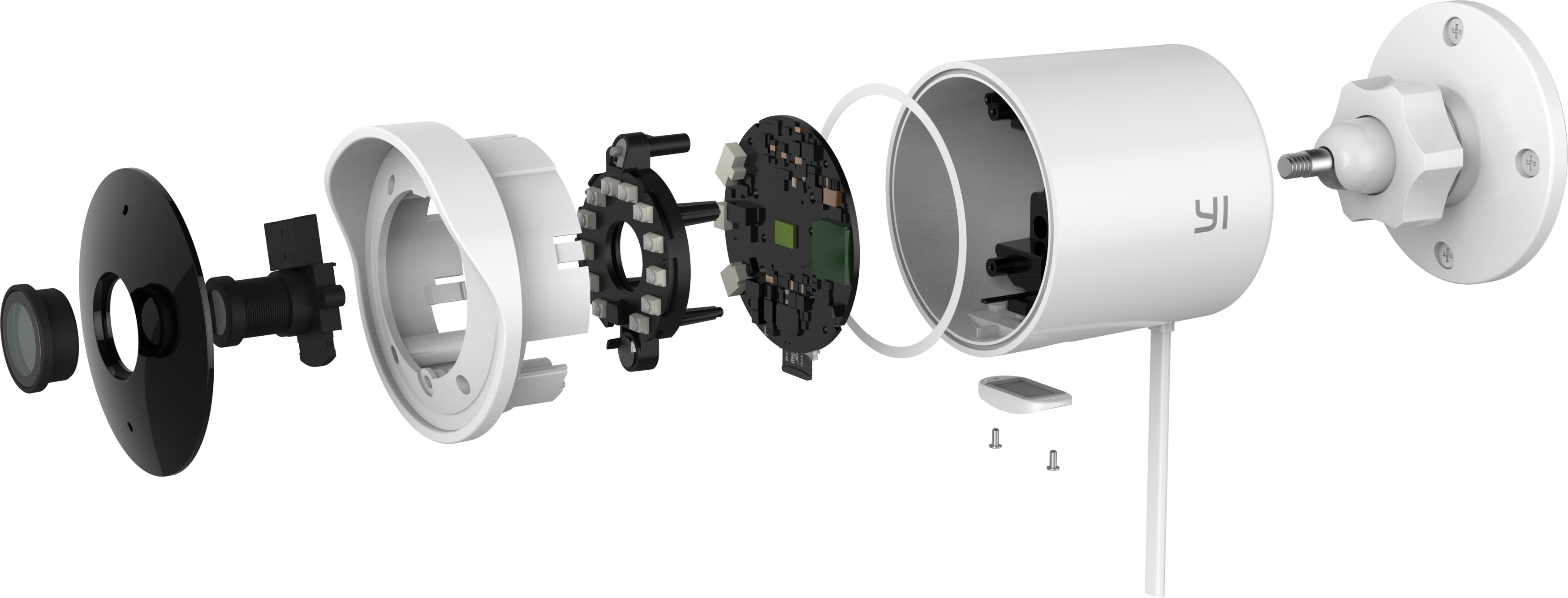 YI TECHNOLOGY YI Outdoor Camera 1080p, Weiß (H30), Sicherheitskamera (für Außen, Nachtsichtfunktion, Netzbetrieb, Schwenkbar, Neigbar, Weiß)