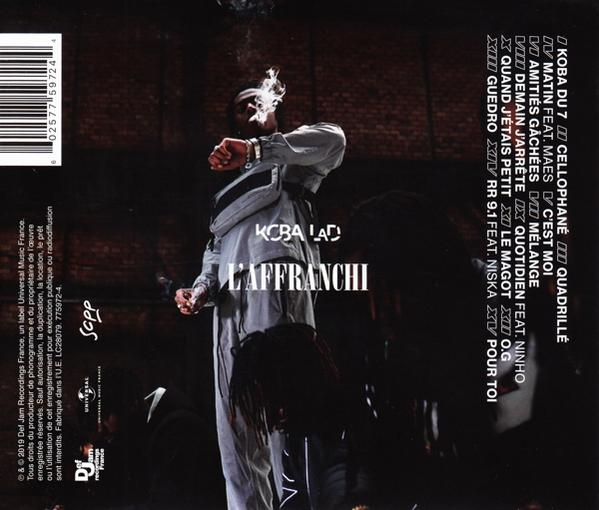 CD cover with a person smoking, text, and album information on a dark background.