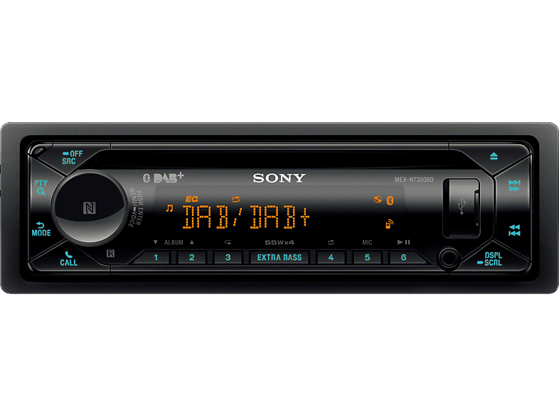 1 1 SONY 55 MEX-N7300 DIN, CD-Receiver | Watt DIN Kit MediaMarkt CD-Receiver