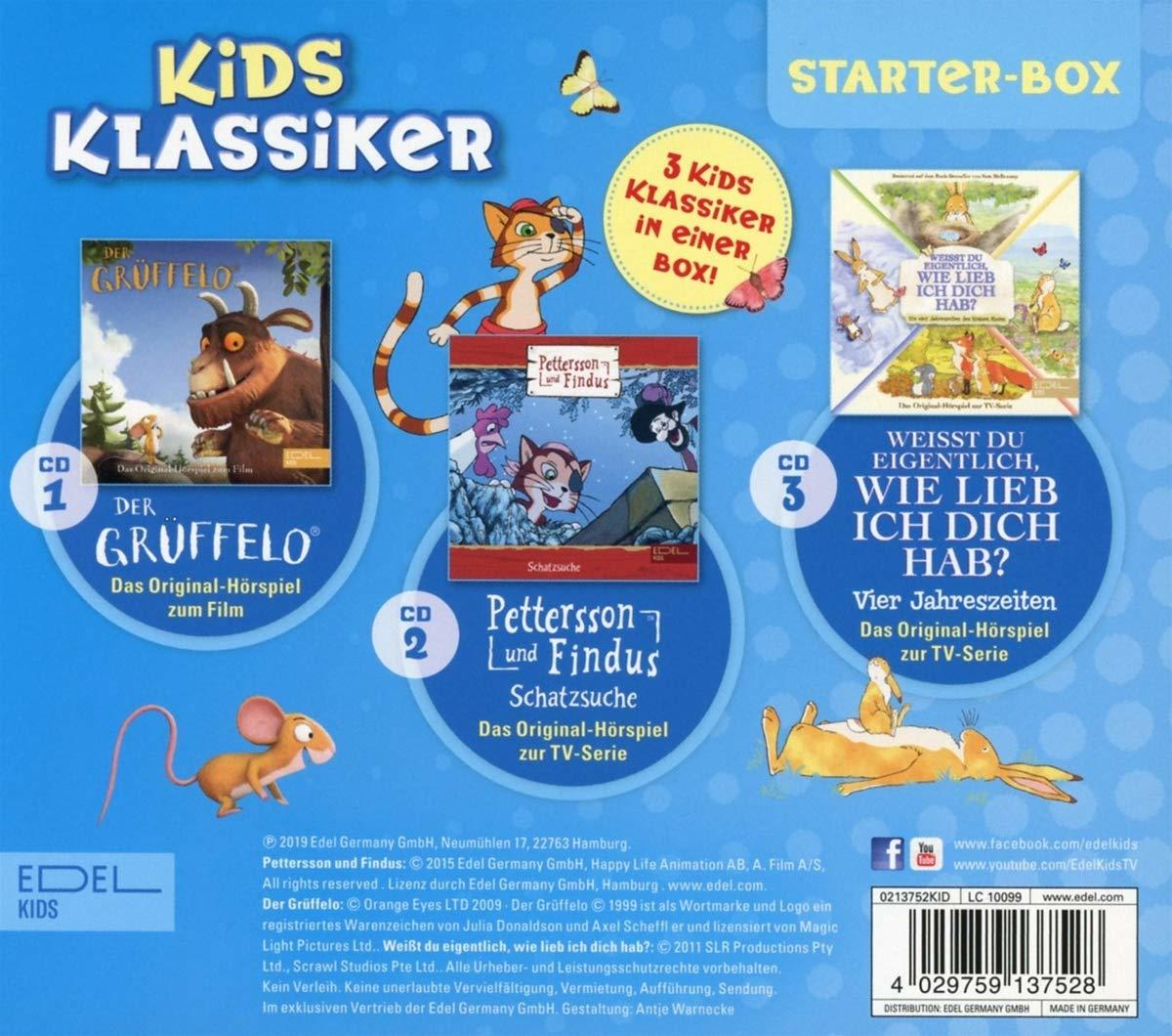 Ein Buchset mit drei Kinderbüchern auf Deutsch mit Cartoon-Bildern.